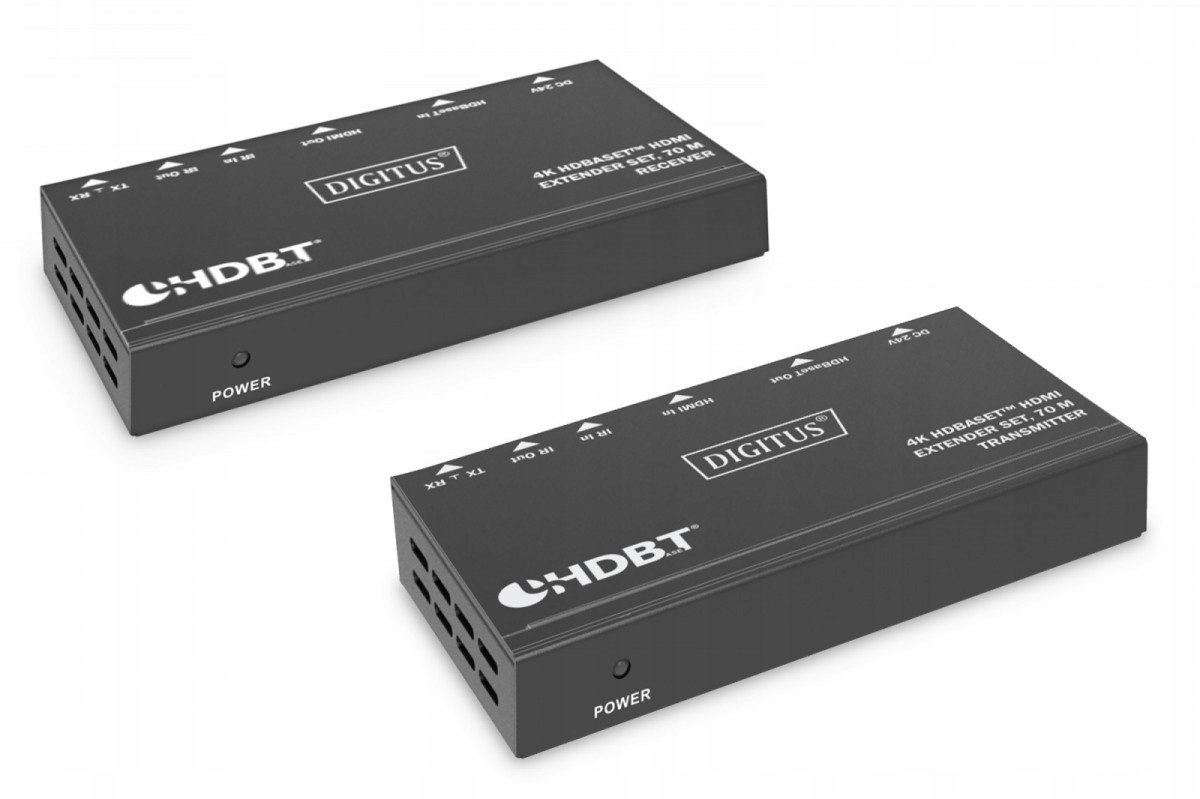 Przedluzacz Extender Digitus Hdmi 4K30Hz 70m po skretce HDBaseT Hdcp 2.2 Ir