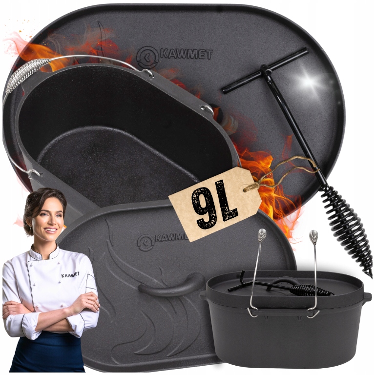 Pekáč Litinový na oheň hrnec Pekáče 9 L Gril na oheň