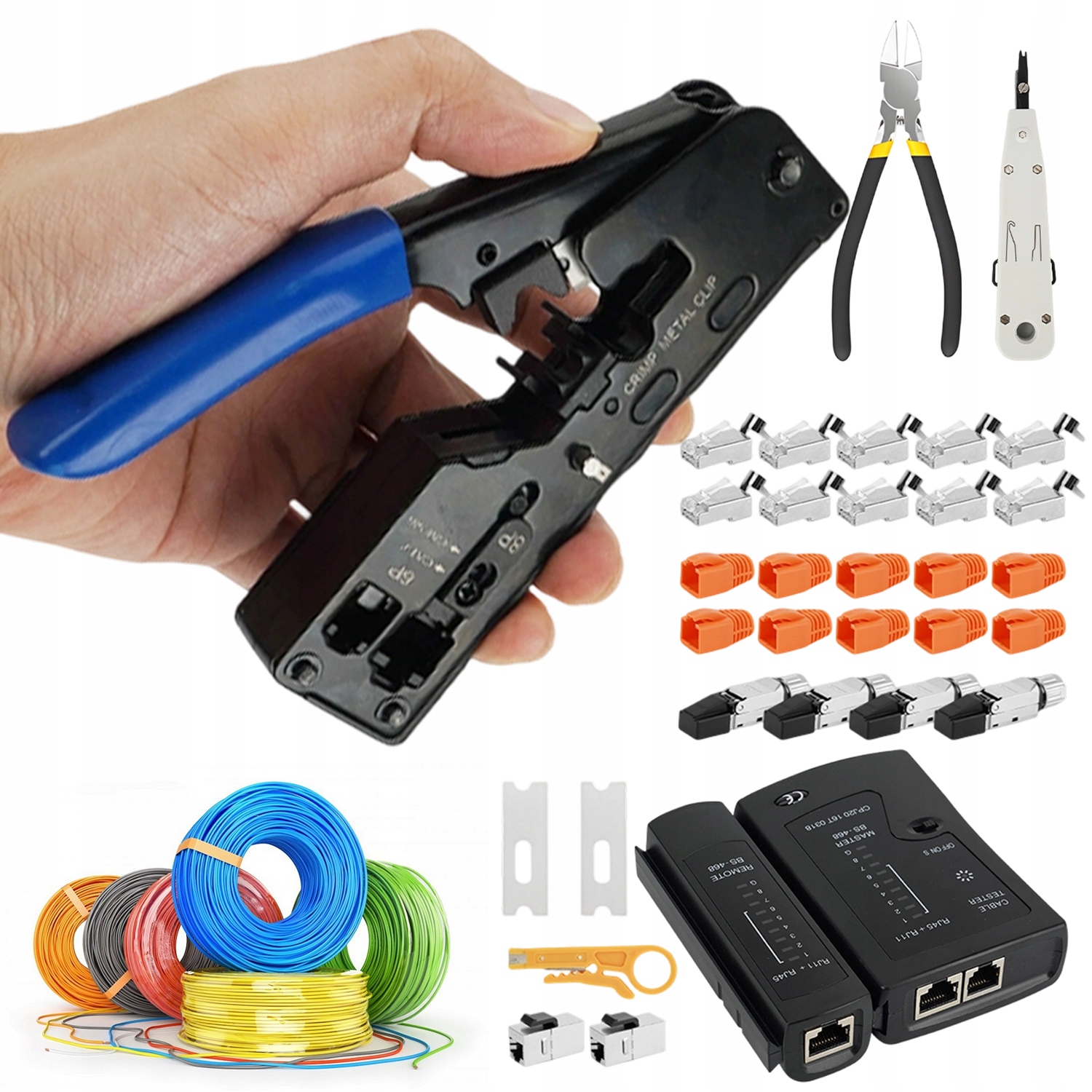 Univerzální Sada Pro Síťovou Svorkovnici Tester Kabelů CAT7 CAT6 CAT5 RJ45