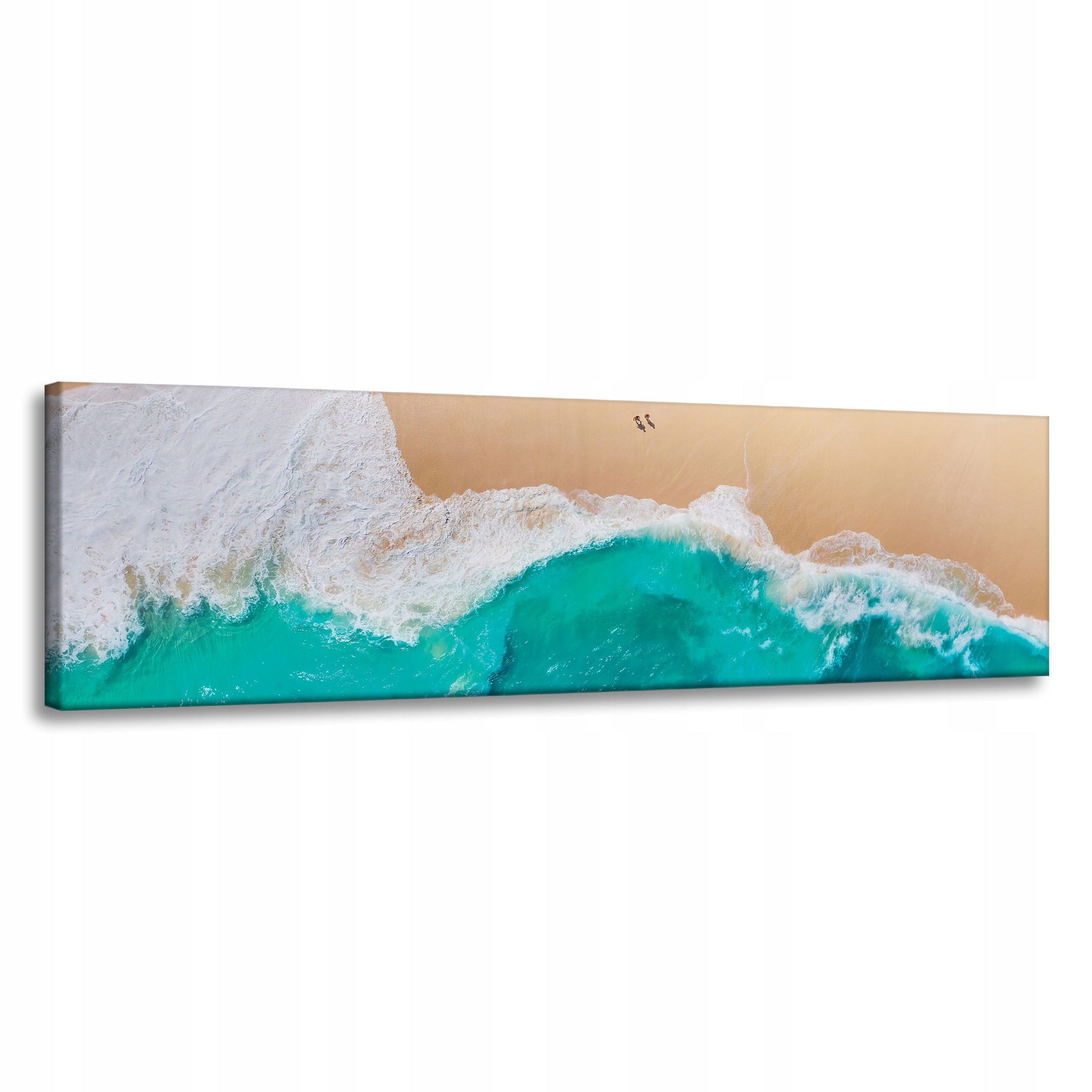 Obraz na plátně Pláž Lidé Vlny Voda Dovolená 120x40 cm