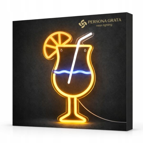 Neon LED Cocktail Koktajl Drink Do Bara Restauracji Lampka na Ścianę USB