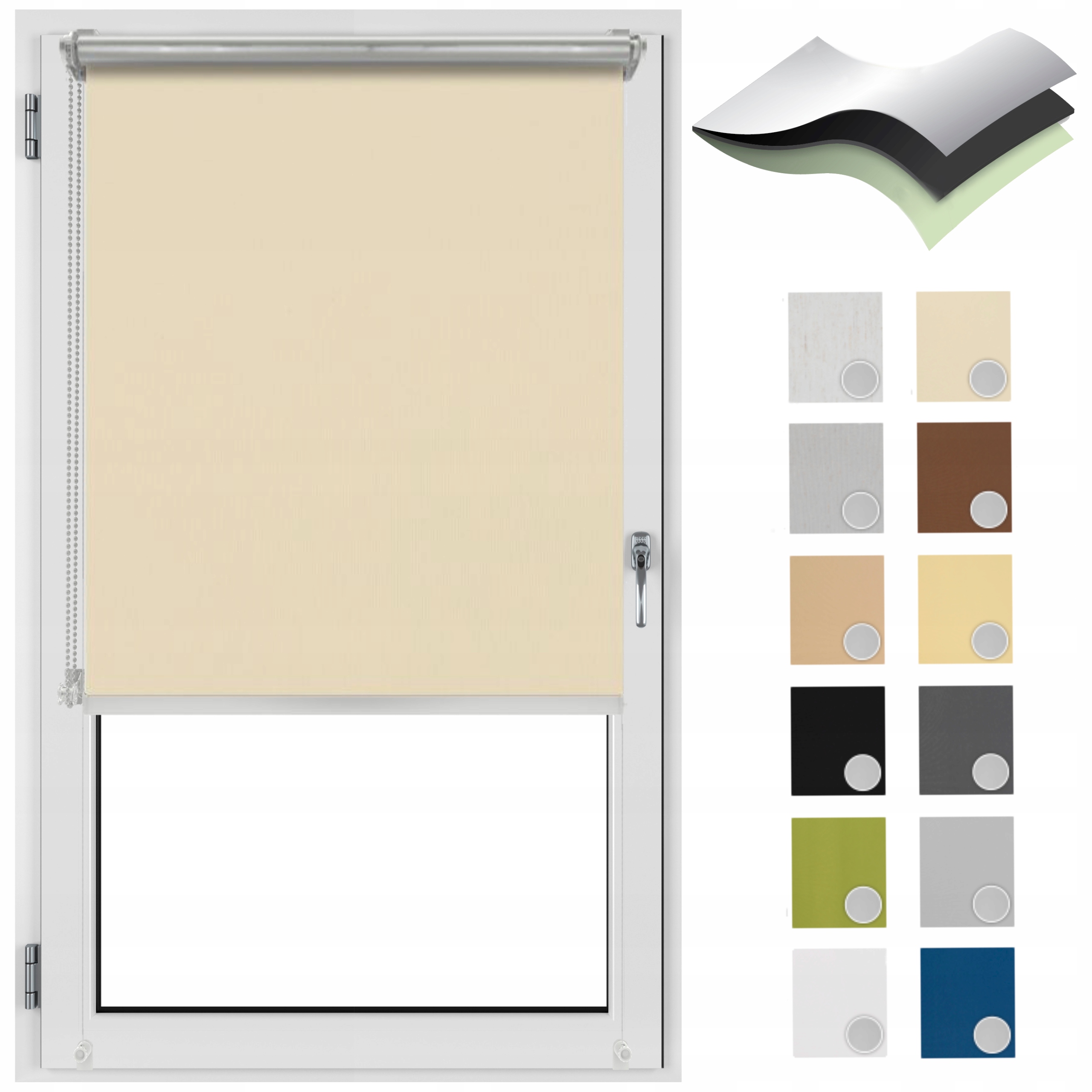 Żaluzja na Okno Roleta Balkonowa TERMO 123x220 beż (RMZ07RM0002