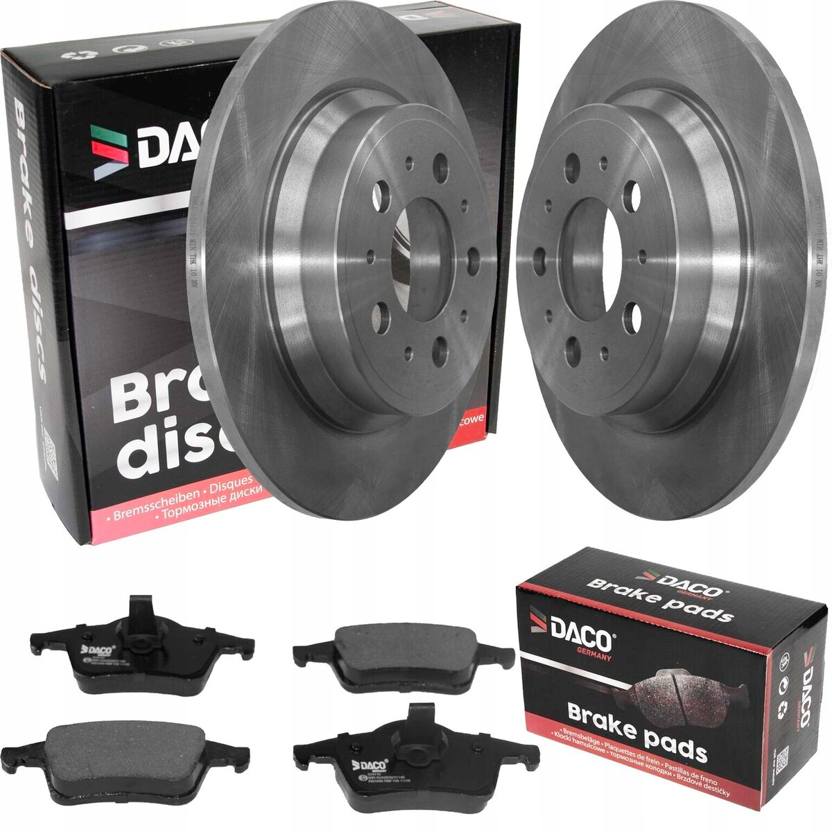604101 - Диски + колодки DACO задний Volvo S80 S60 V70 XC70