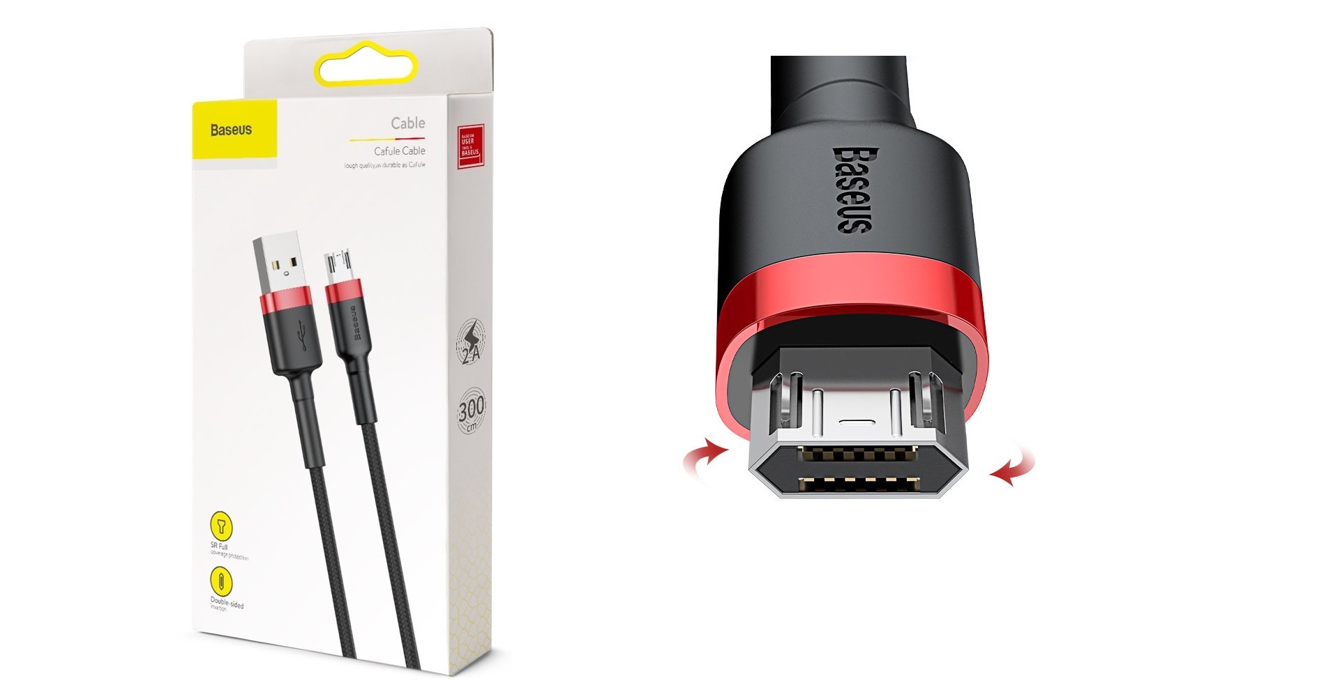 

Dwustronny 3m Kabel micro-USB Ładowanie Pada PS4