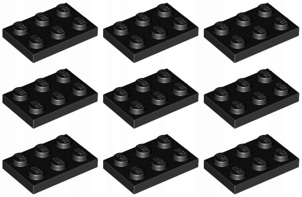 

Lego 3021 Płytka 2x3 czarna Nowa (10g) 9 szt.
