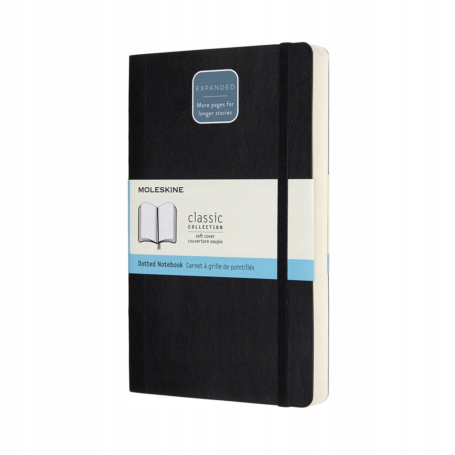 Notatnik Moleskine Classic L kropki, miękka oprawa, 400 stron, czarny