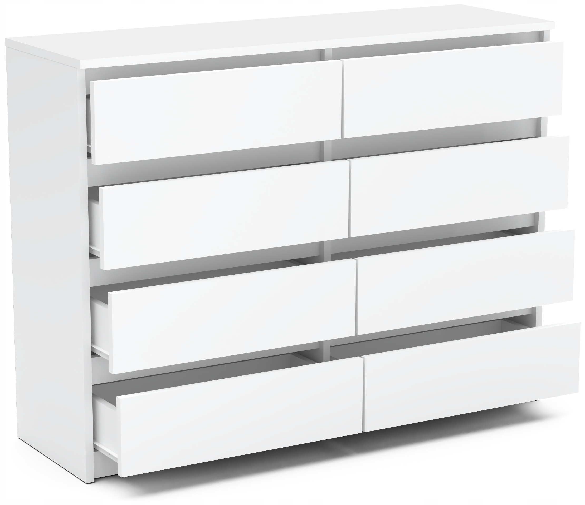 NOWOCZESNA Komoda 120cm 8 szuflad szafka BIAŁY MAT Kod producenta Komoda