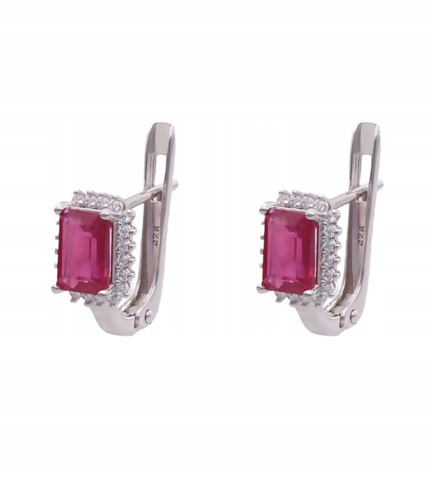 Stříbrné náušnice Ag 925 Rubín NA1589-E-RU-WP
