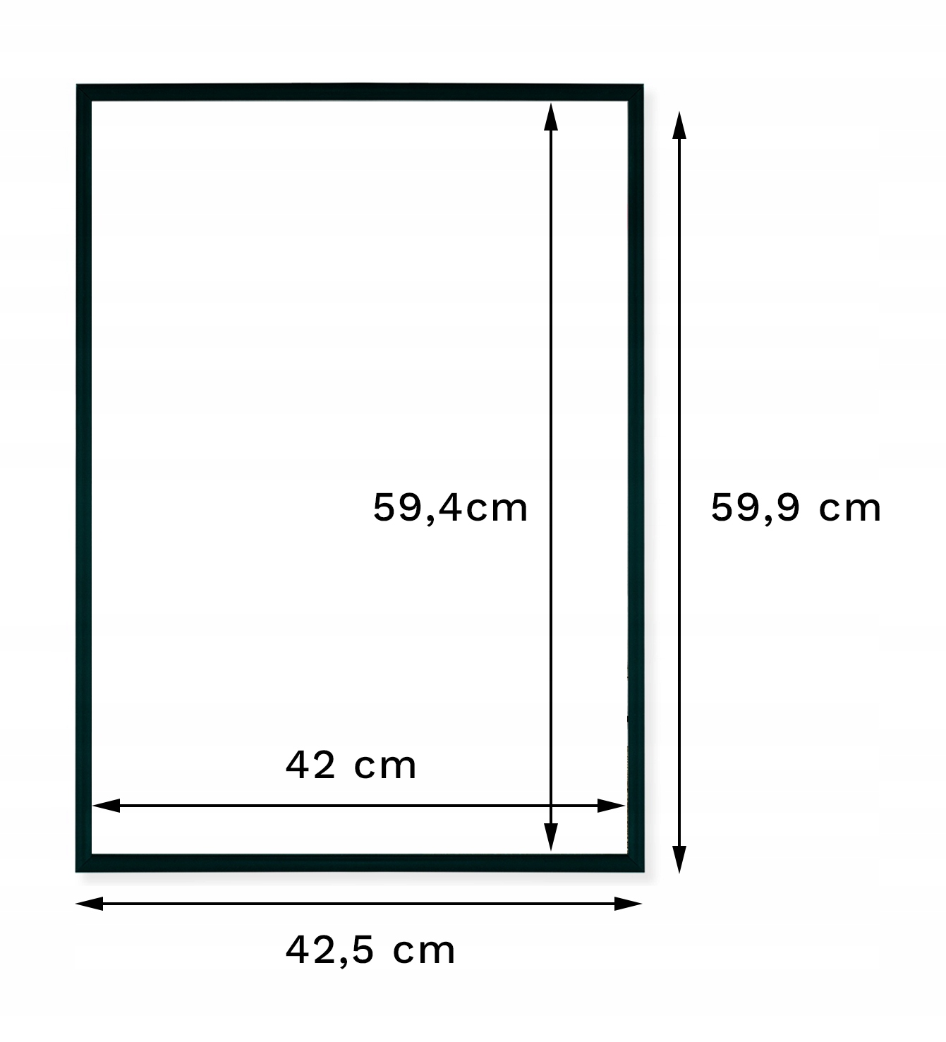 RAMKA Na Zdjęcia ALUMINIOWA 42x59,4cm A2 CZARNA Rama na zdjęcie 40x60 Plexi Kod producenta AL.A2