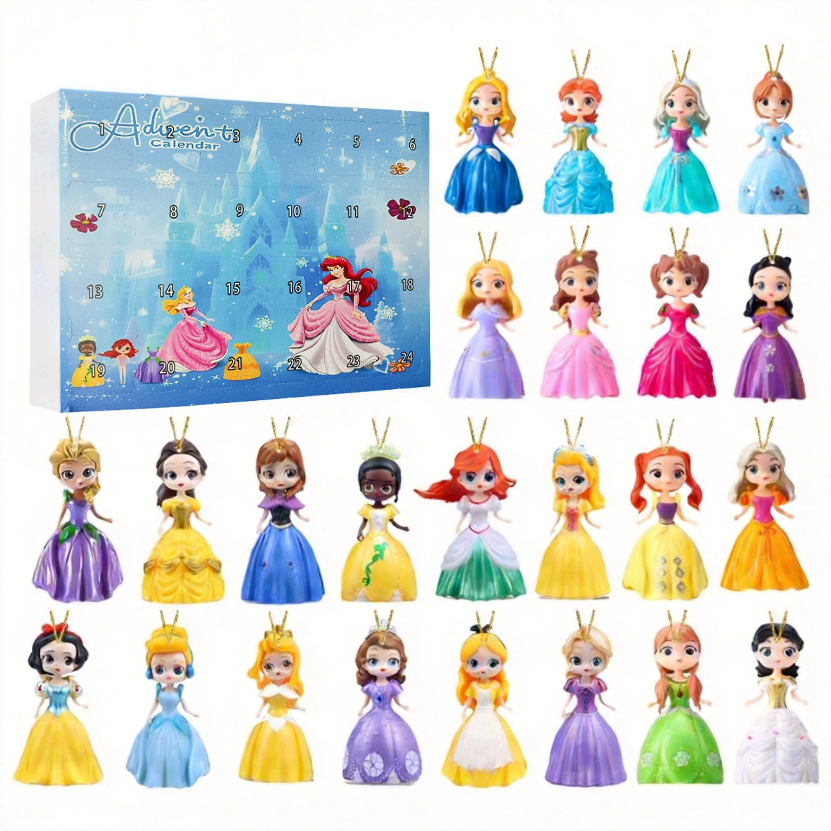 Адвент-календарь Disney Princess 2026, 24 акриловые подвески-принцессы на ёлку, от 3 лет — фото 5