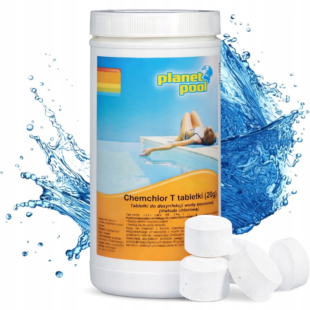 1kg Chlor Do Basenu Szybkie tabletki chlorowe 20g Jacuzzi Chemia Basenowa