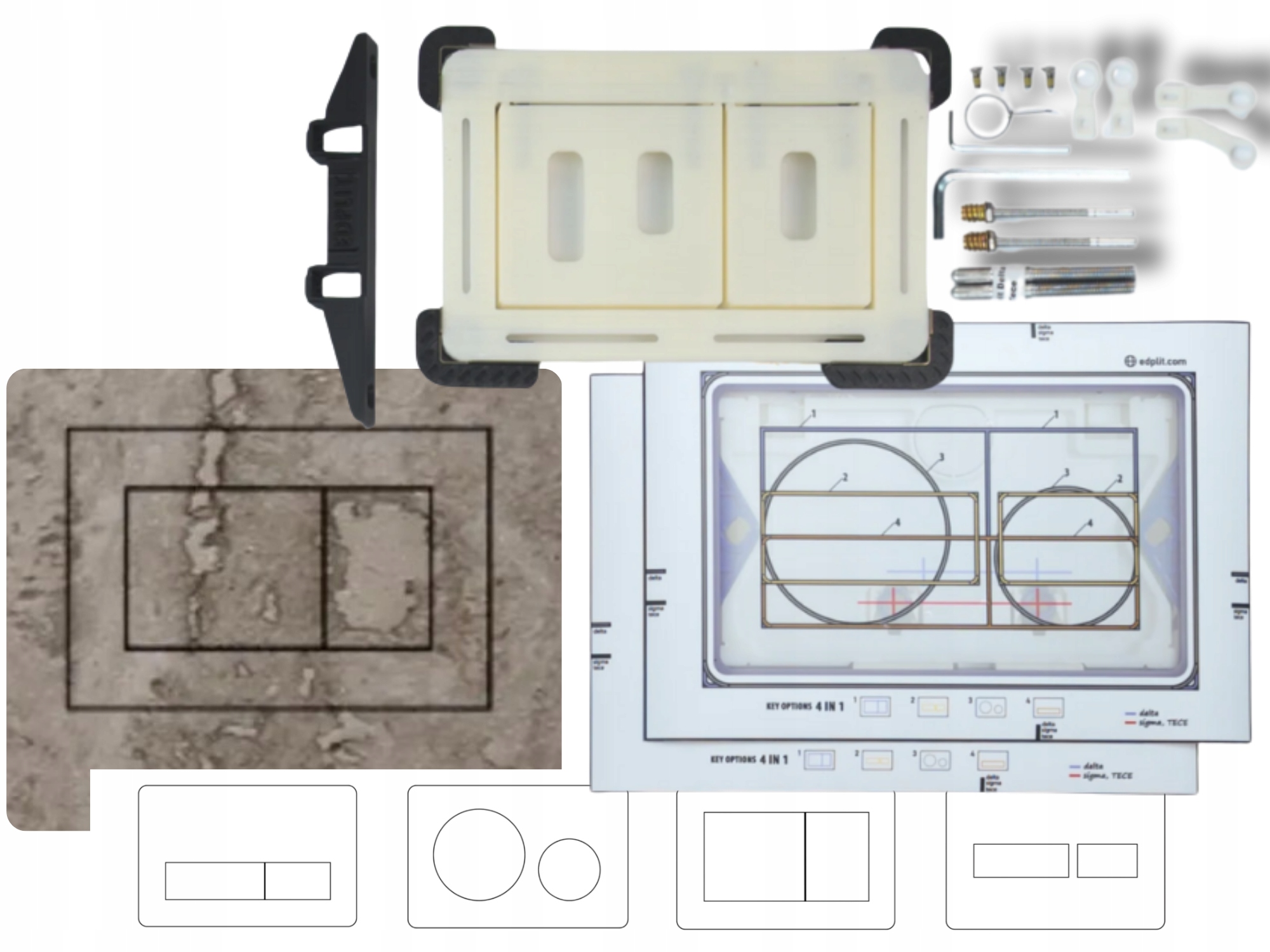Ukryty Przycisk Spłukujący do Stelaża Geberit Sigma Omega Alcaplast E10002
