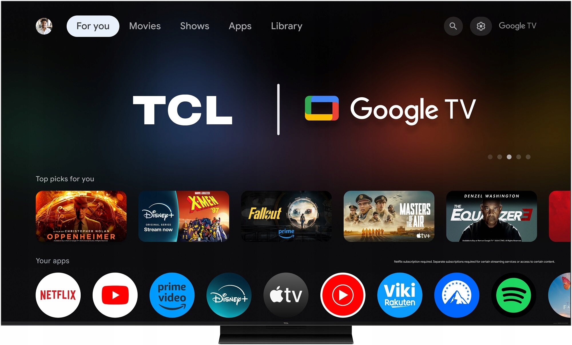 Telewizor TCL 55C7K 55" QD-Mini LED 4K 144Hz Google TV Dolby Atmos Format HD 4K UHD