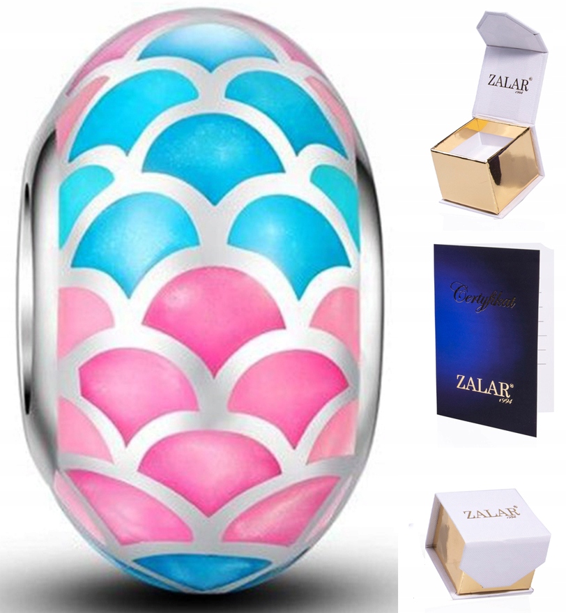 

Charms emalia Łuski Syreny róż srebro 925 Zalar