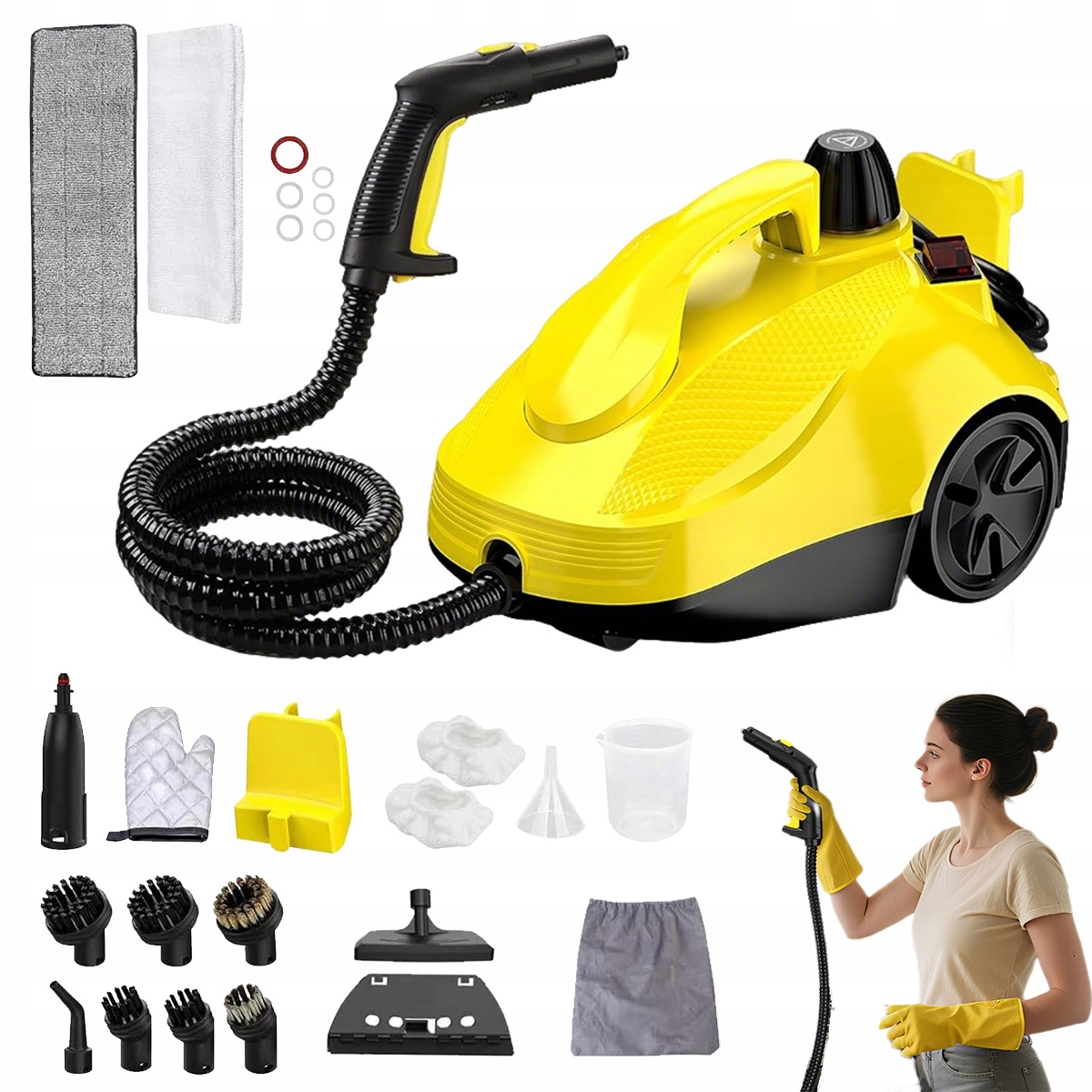 Zestaw Myjka parowa Parownica zestaw do okien fug ubrań 1800ML 2000W