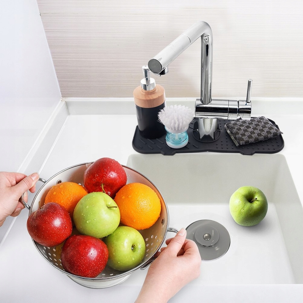 Mata SILIKONOWA kuchenna łazienkowa na zlew ociekacz podkładka pod kran Długość 36 cm