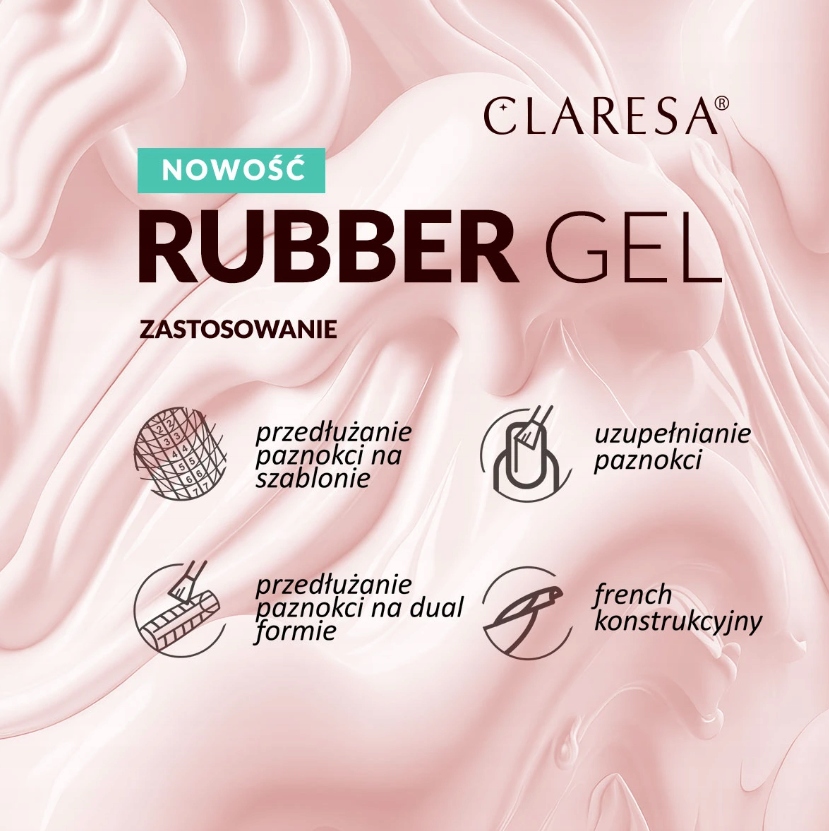 CLARESA RUBBER GEL TIKSOTROPIA Z PAMIĘCIĄ CIECZY DO PRZEDŁUŻANIA NR 06 12G Rodzaj podkładowy, budujący