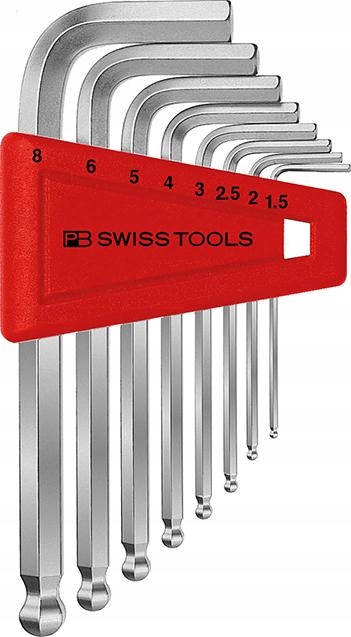 Sada úhlových imbusových klíčů 8-dílná 1,5-8 mm kulová koncovka Pb Swiss Tools