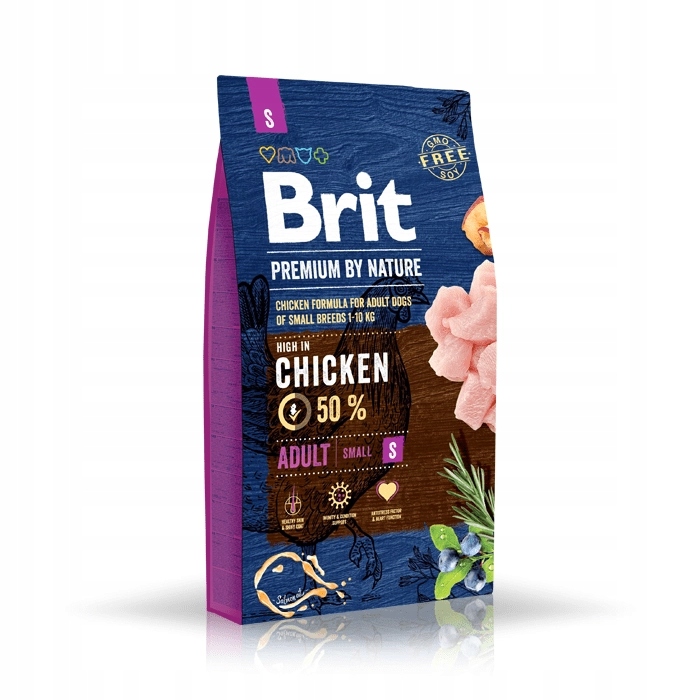 Brit Premium By Nature Adult S s kuřecím masem 8 kg