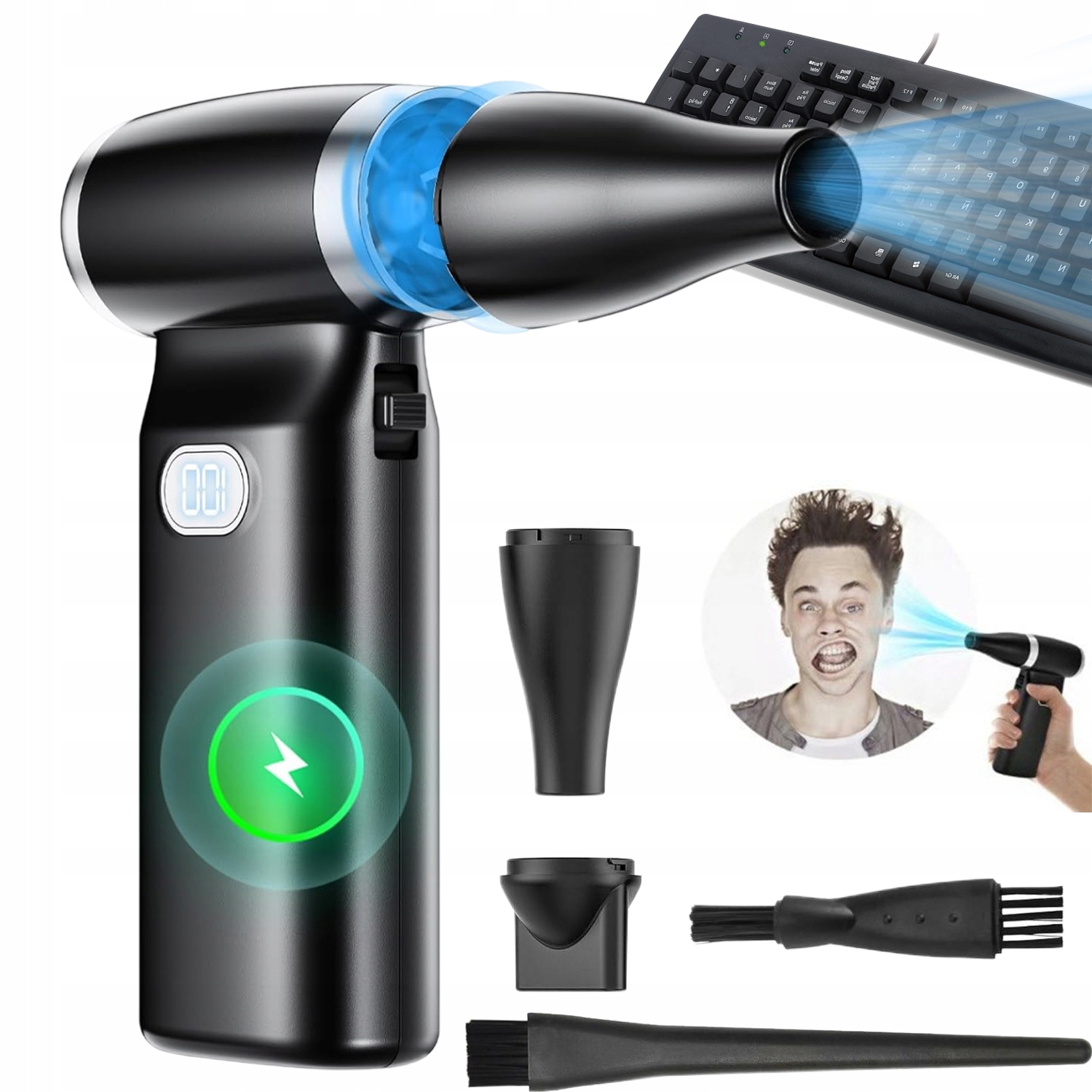 Výkonný elektrický dmychadlo na prach Stlačený vzduch Kompresor Air Duster