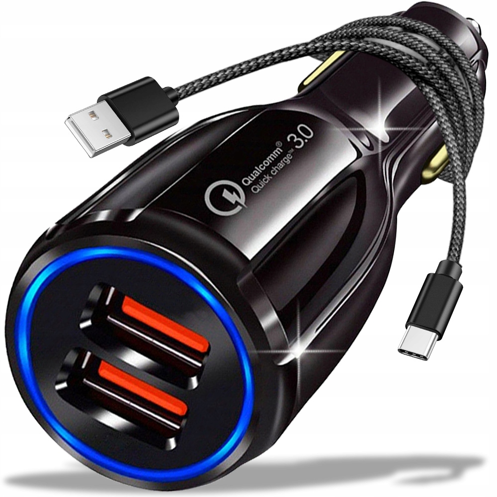 

Szybka Ładowarka Samochodowa Qc 3.0 Kabel Usb-c