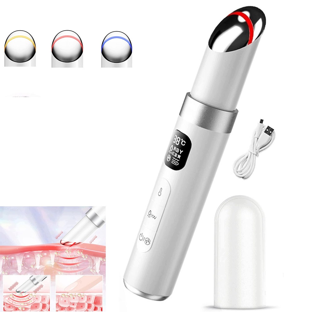 Masážní Přístroj na obličej očí a rtů Fototerapie Led Vibrace Ems Beauty