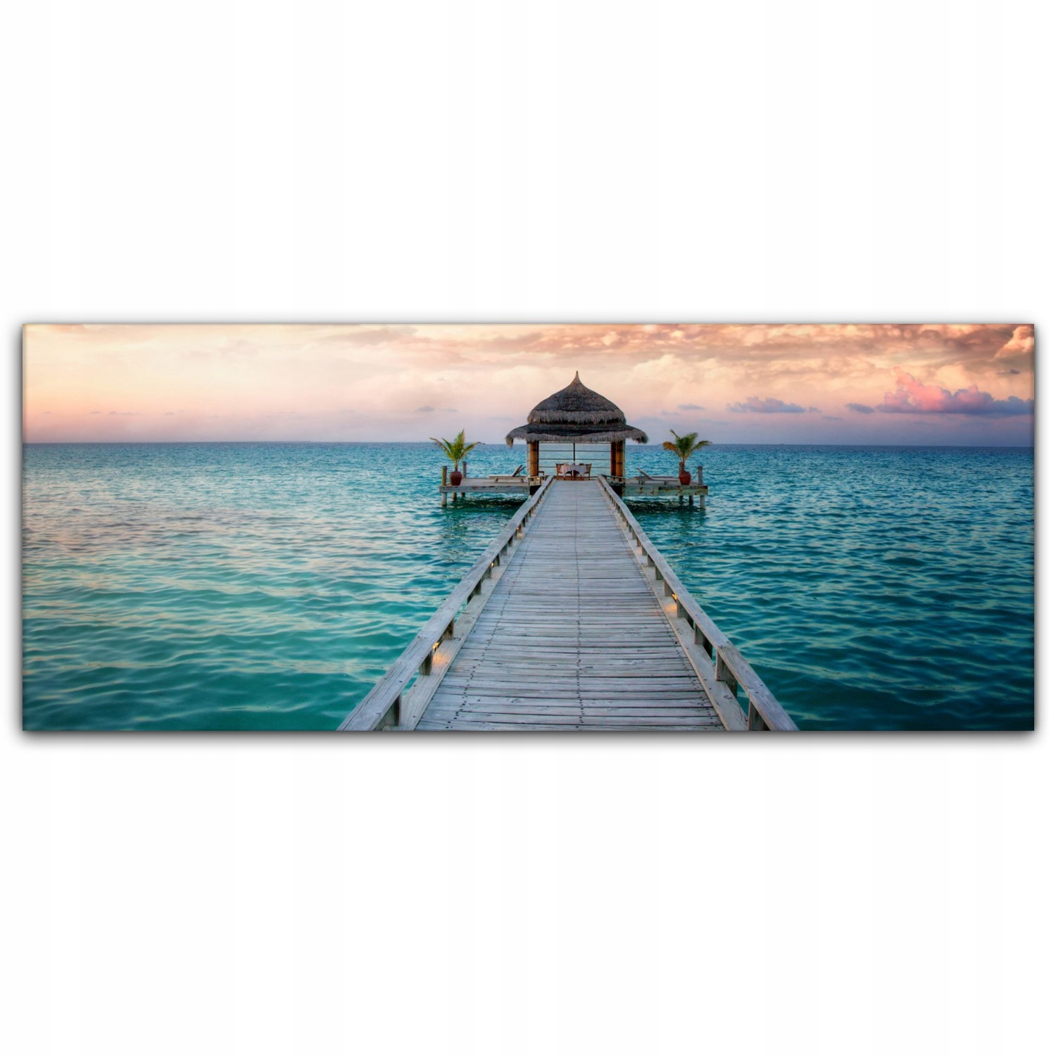 

Canvas do sypialni 125x50 Malediwy Zachód Słońca