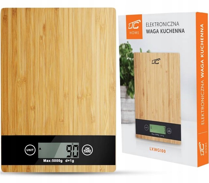 

Waga spożywcza kuchenna elektroniczna LCD Bambus