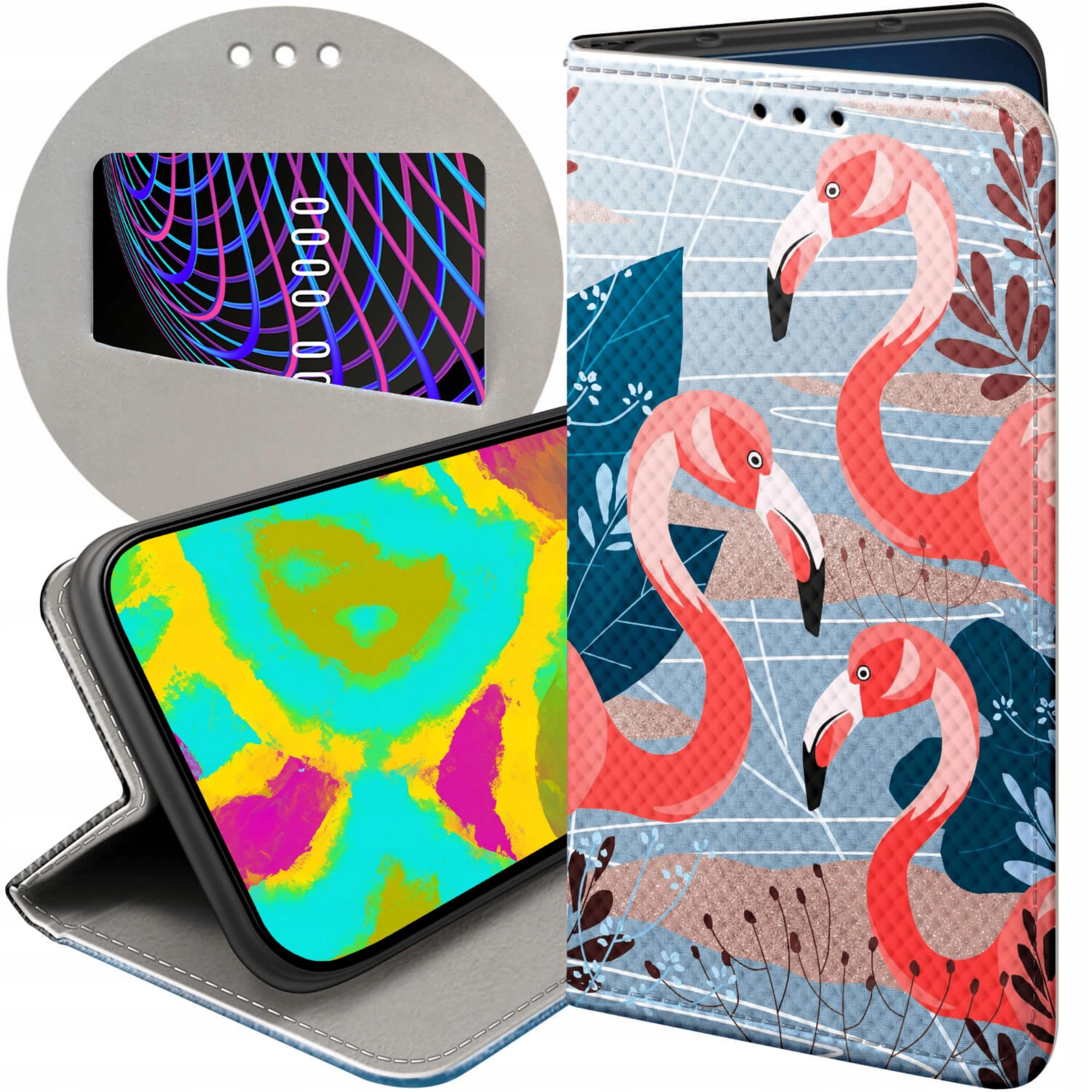 Etui Z Klapką Do Xiaomi Redmi Note 9T Flaming Flamingi Ptaki Case