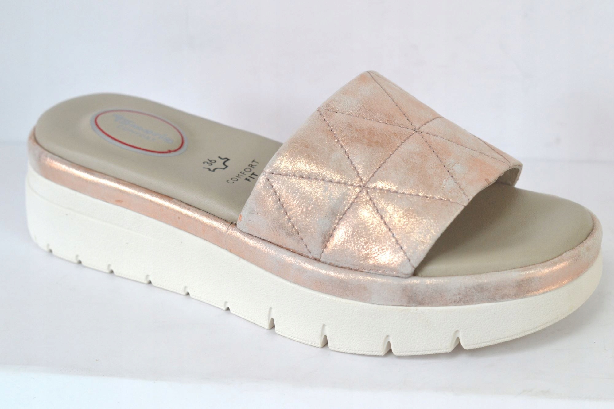 Tamaris Comfort 87205-20 Nazouváky Růžové Zlato Široké Vel. 38