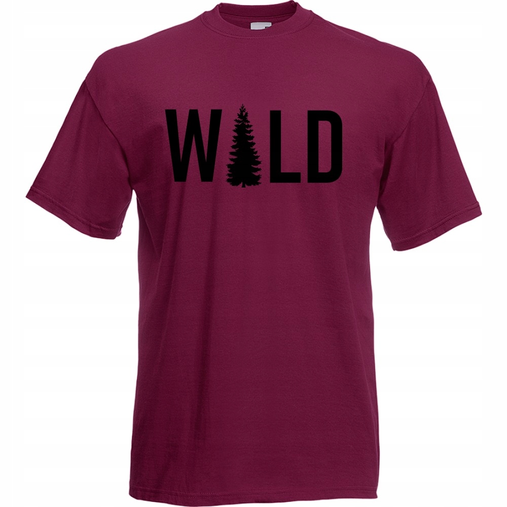 

Koszulka wild natura las drzewo S burgund
