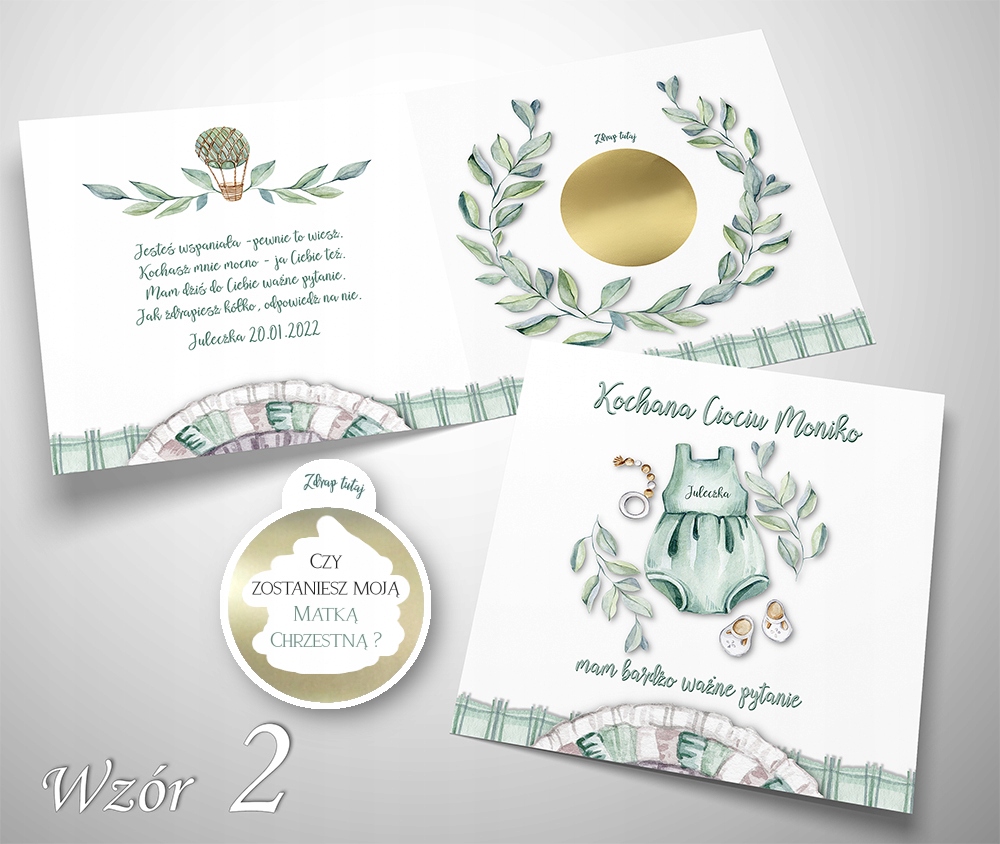 CZY ZOSTANIESZ MOJĄ CHRZESTNĄ PROŚBA PYTANIE DO CHRZESTNEJ PERSONALIZOWANA Wysokość produktu 14.2 cm