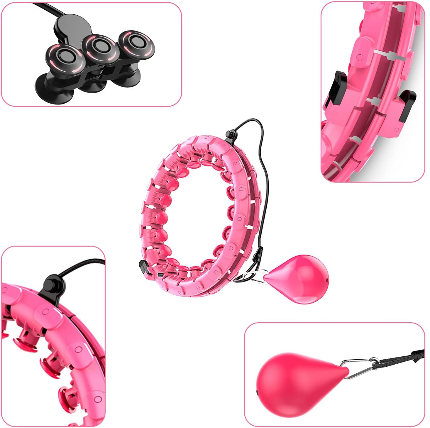 HULA HOP ODCHUDZAJĄCE MODUŁOWE FITNESS Z MASAŻEREM OBCIĄŻENIEM + SKAKANKA Model mx163