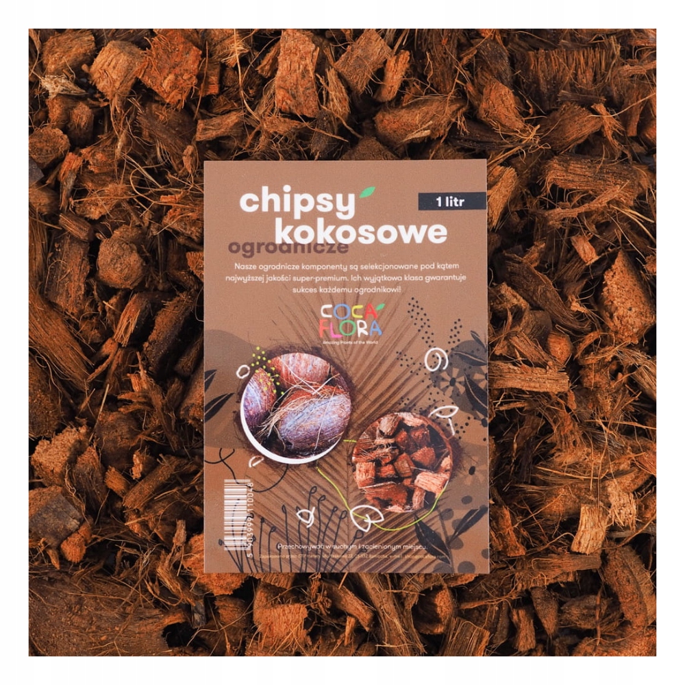 

Chipsy zrębki Kokosowe dodatek do podłoża Eko