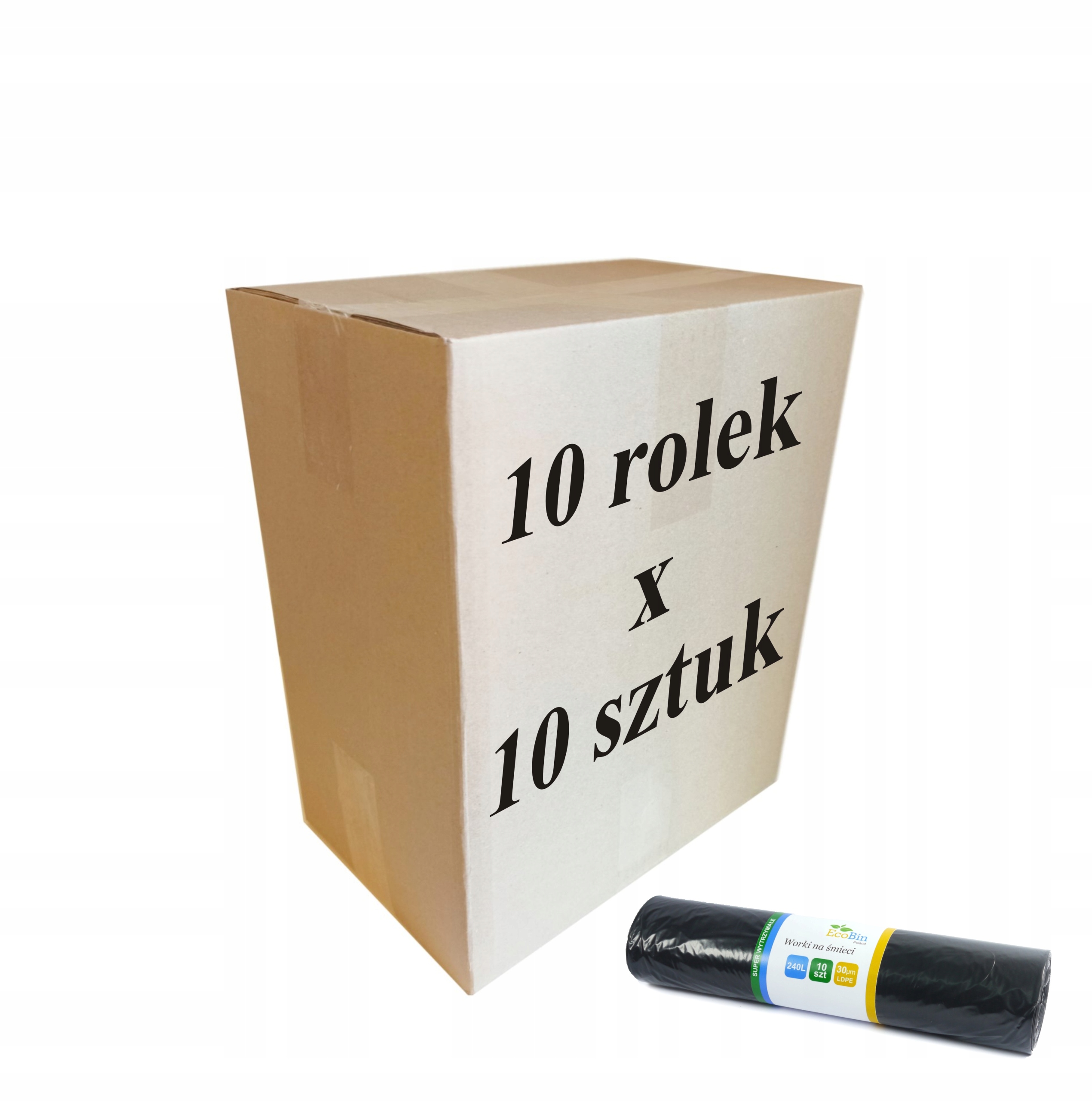 

Worki na śmieci 240L 100szt mocne czarne