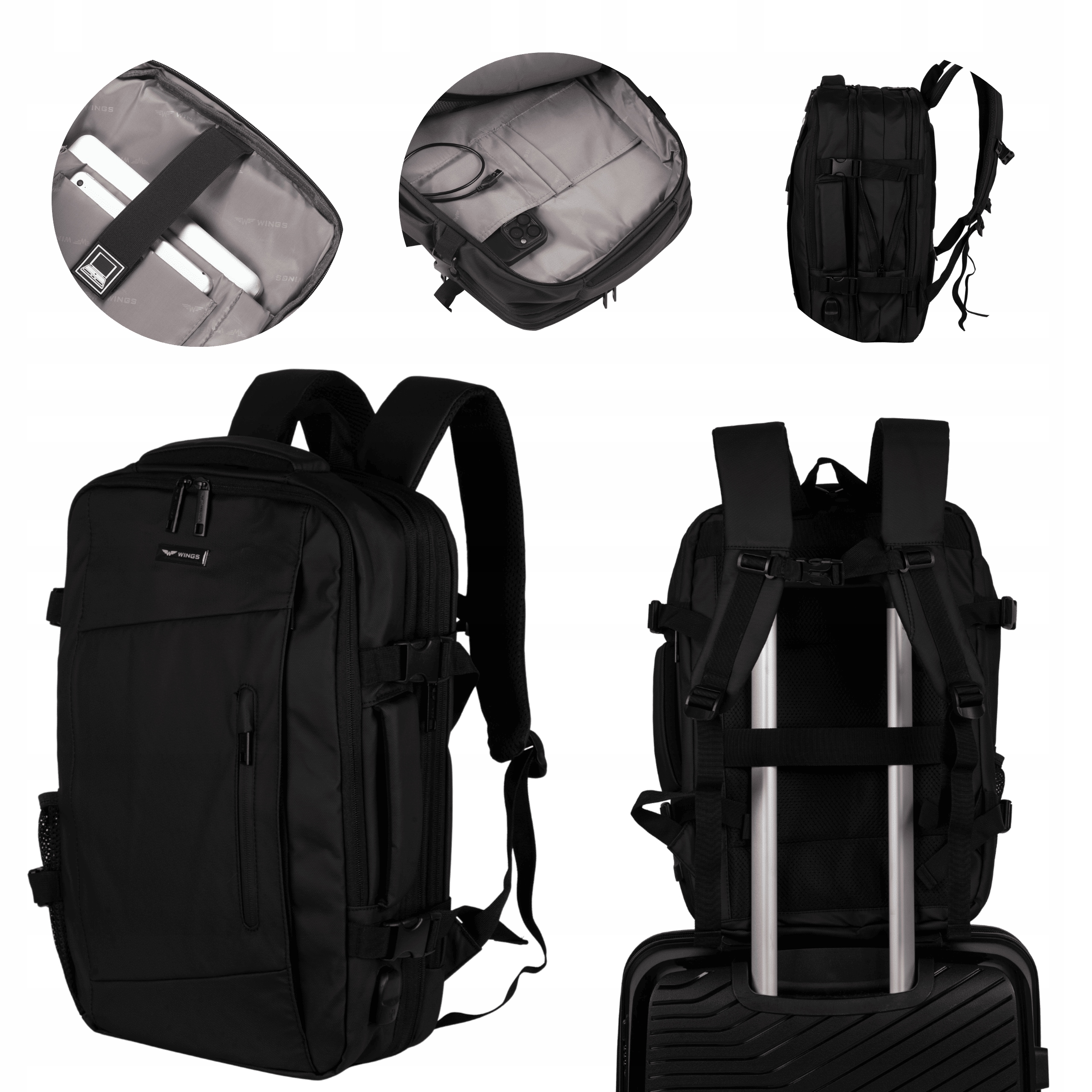 Batoh Příruční zavazadlo Wings pro práci na notebook