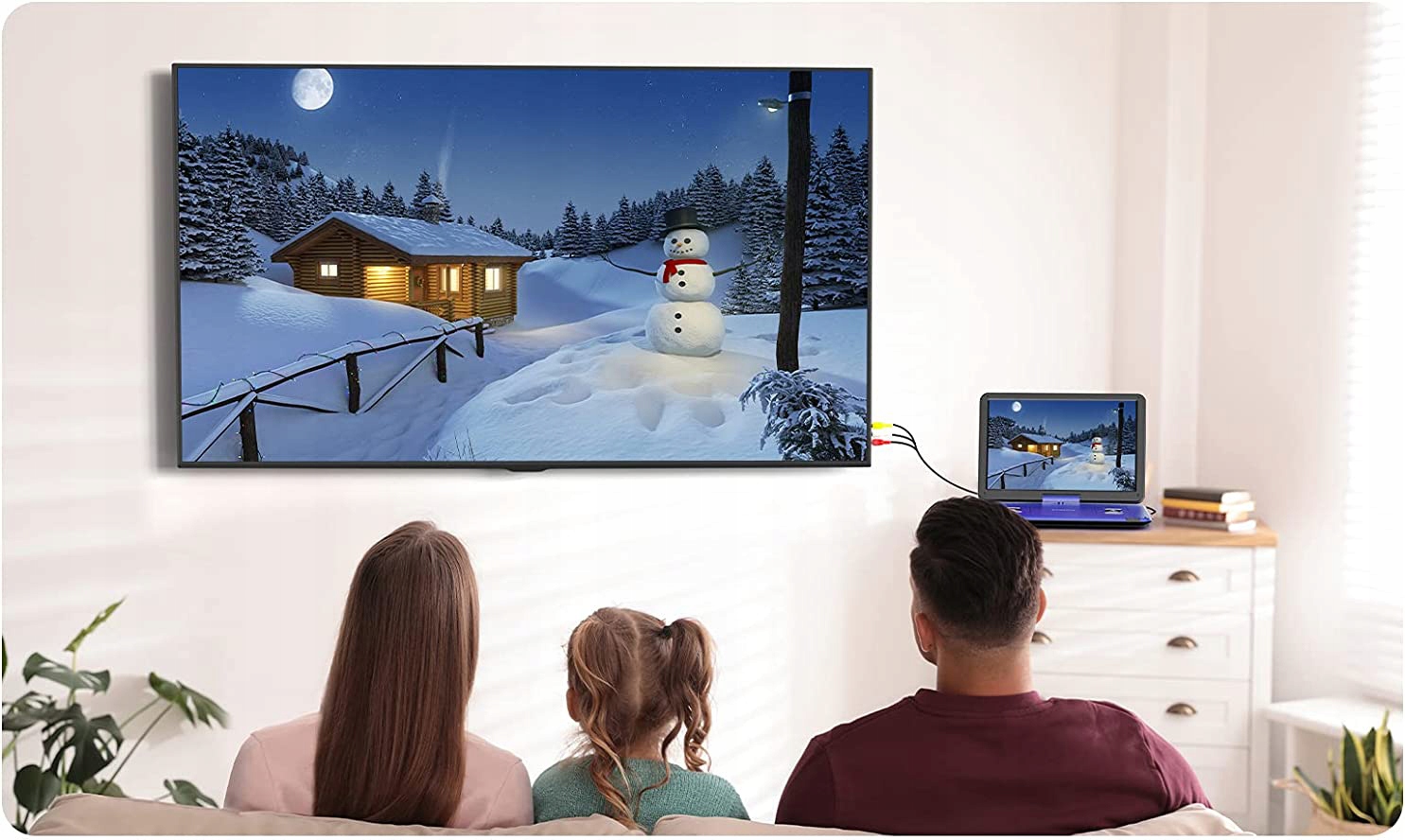 ODTWARZACZ DVD 17.5" PRZENOŚNY SAMOCHODOWY USB/SD Czas pracy bezprzewodowej 6 h