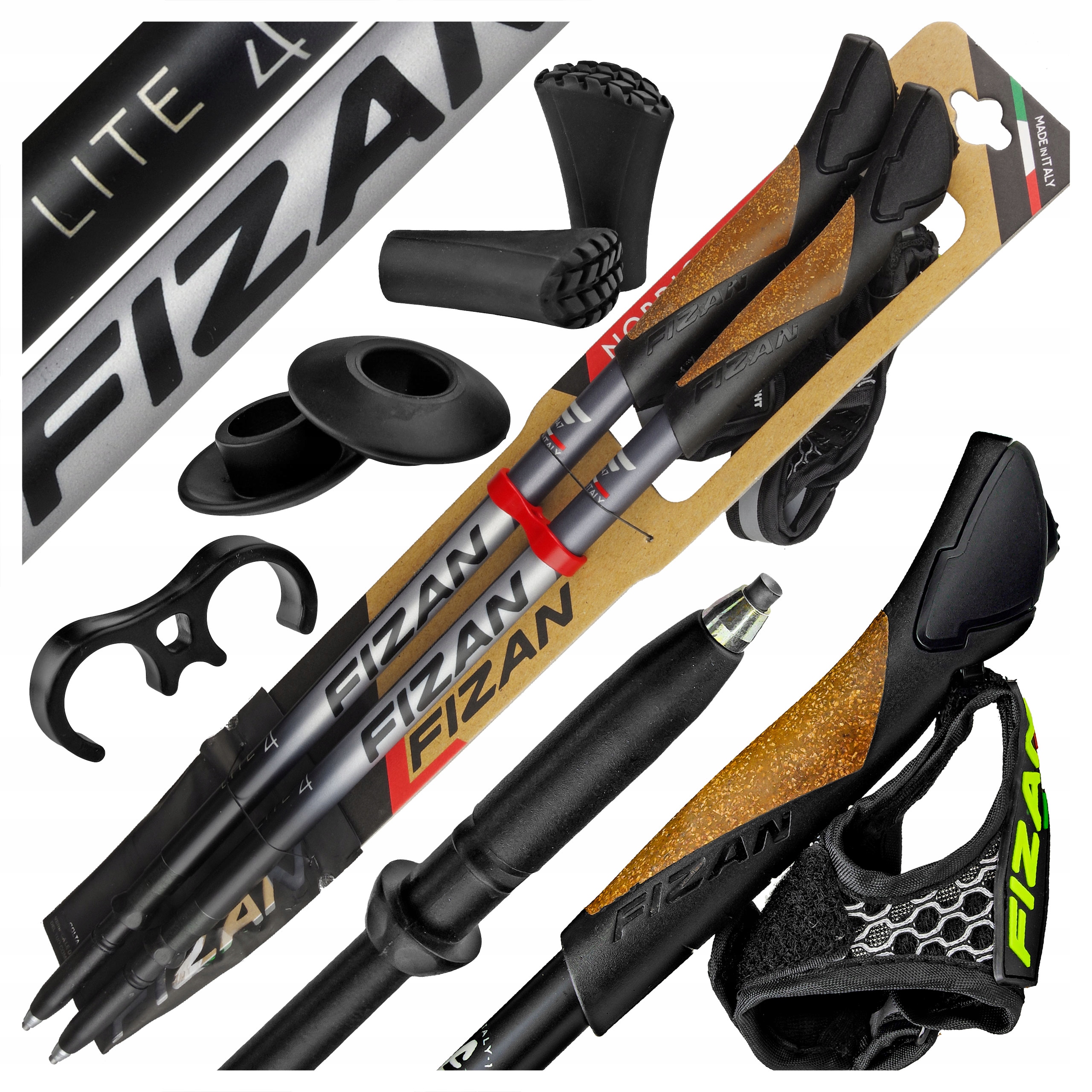 Nordic Walking Hole Fizan Lite 4 Grey, Skládací, Nastavitelné Pro Chůzi