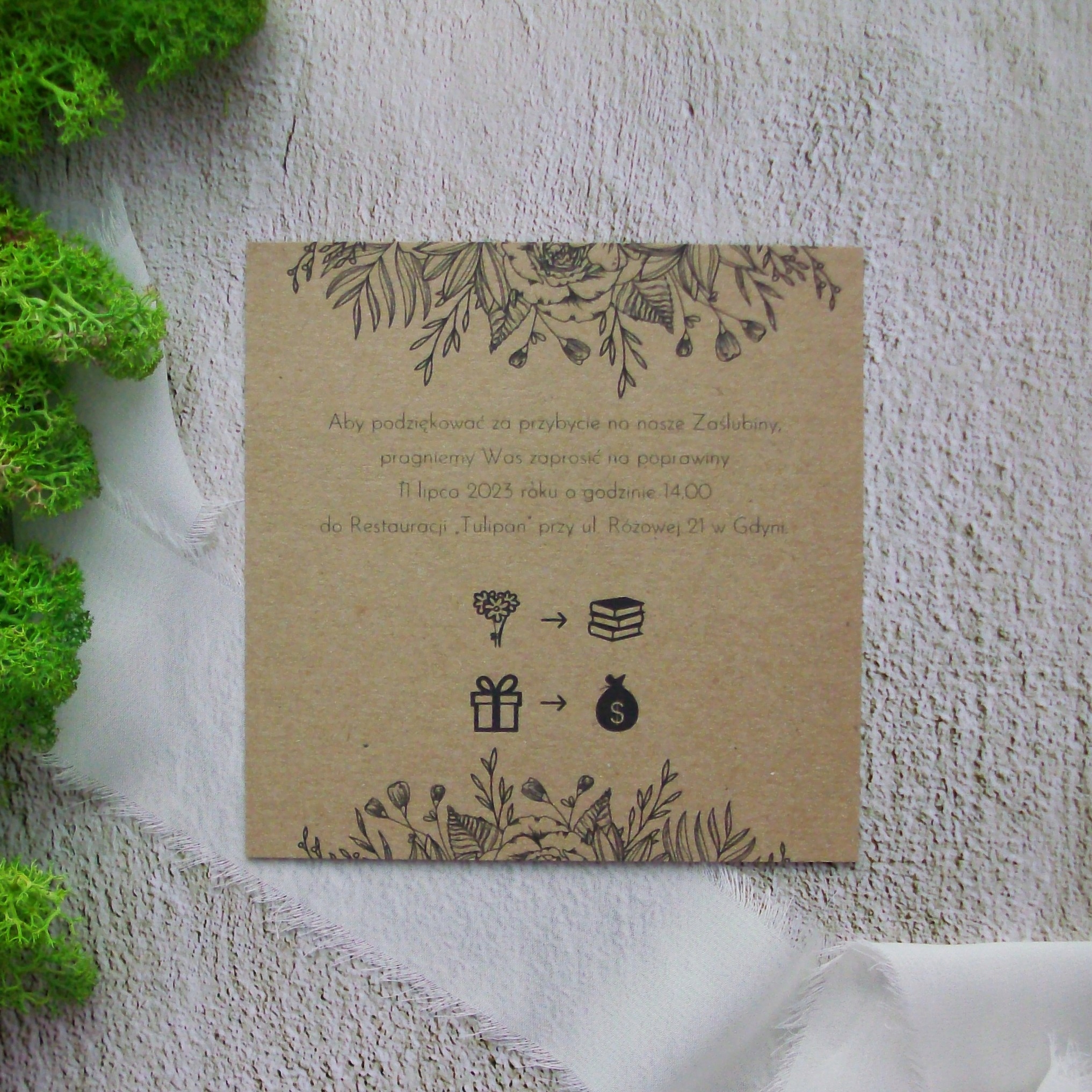 lea | WKŁADKI DO ZAPROSZEŃ REBUS EKO WESELE 10 szt Kolor dominujący wielokolorowy