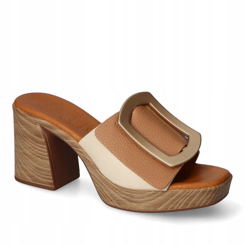 Nazouváky Oh my Sandals Taupe Lico kožené s ozdobou 37