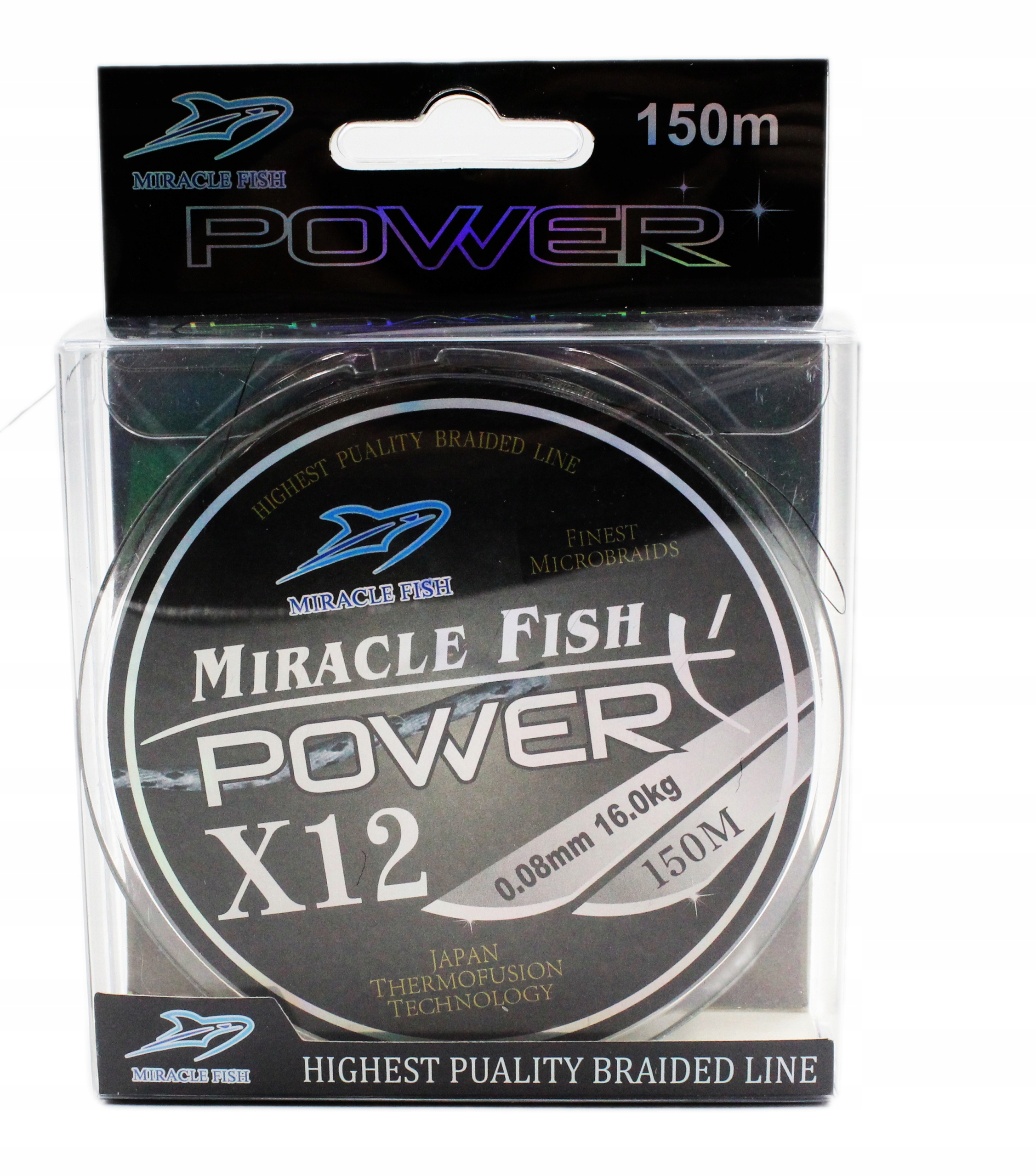 

12x splotowa plecionka czarna 0,25mm/44,4kg 150m