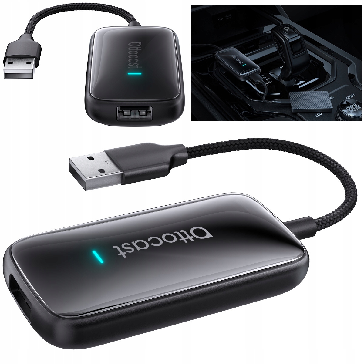 Ottocast Play2Video Ultra Bezprzewodowy Adapter CarPlay Android Auto