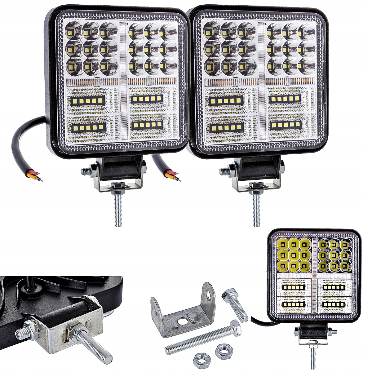 

Lampa robocza halogen Led 12V 24V 177W 2 Szt. L+p