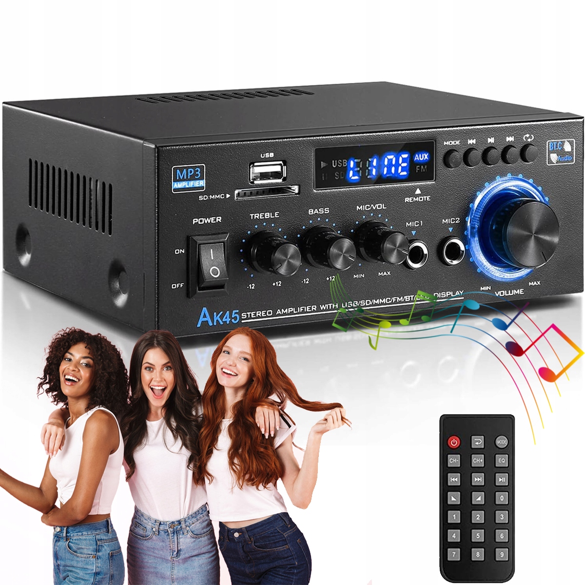 Duální Stereo Kanál Zesilovač Bluetooth Mini Audio Přehrávač Fm 40W 40W