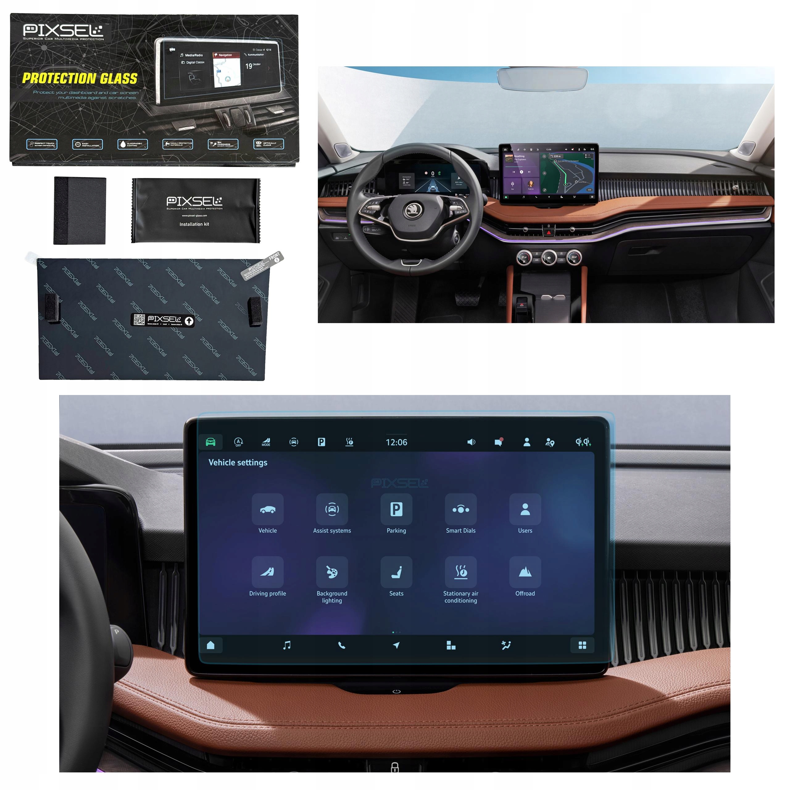 Antyodciskowe Matowe Szkło Ochronne Skoda SUPERB-13.8“ 2024-na monitor