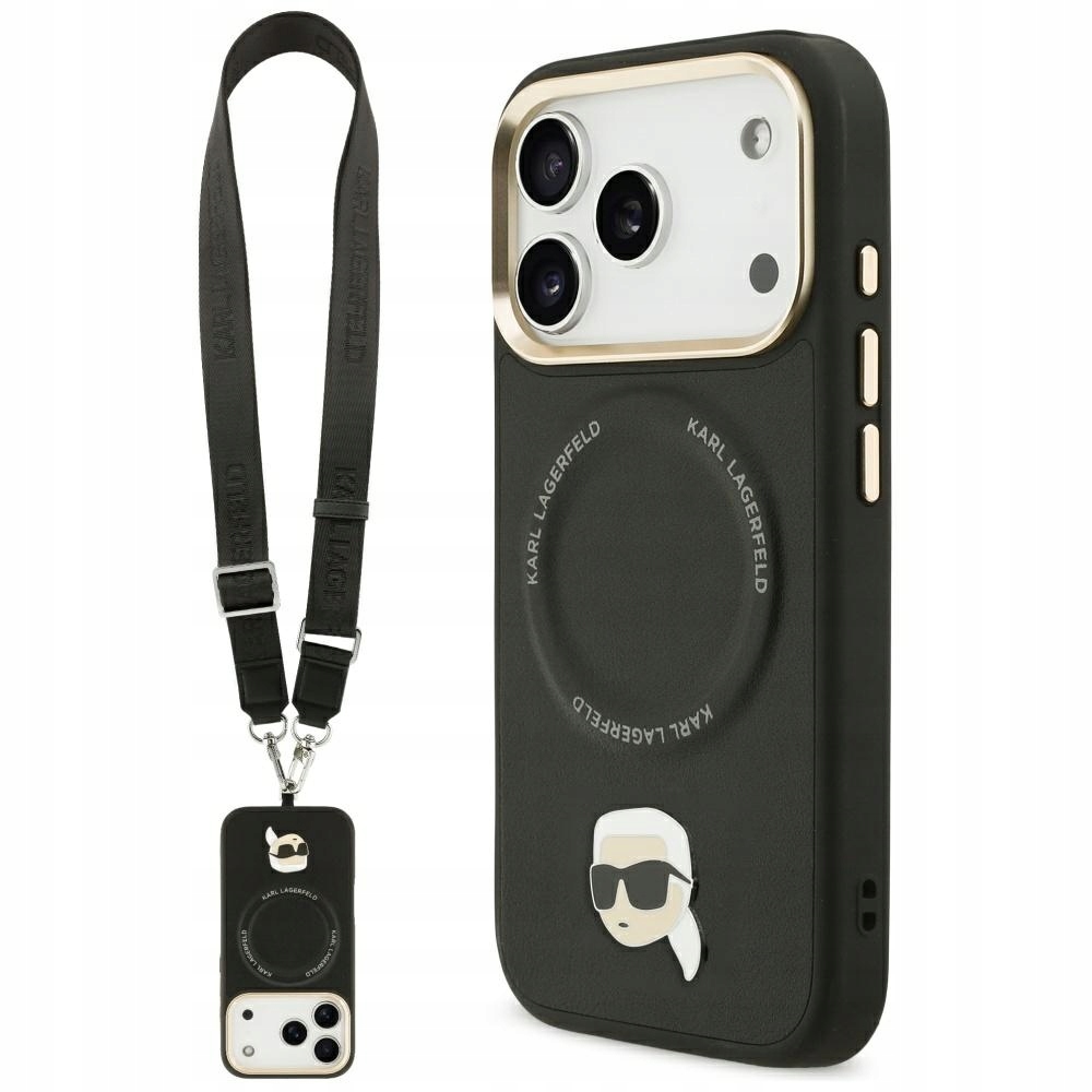 Etui Karl Lagerfeld Big Strap Karl Metal Logo MagSafe na iPhone 17 Pro