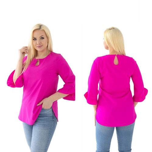 Elegantní tunika Sandra 3/4 fuchsiový rukáv vel. 46