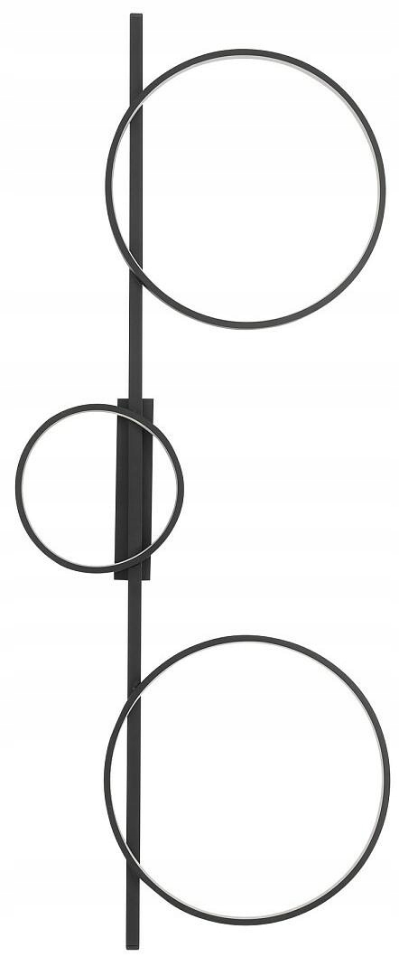 Stropná lampa Circolo čierna 33W Led 3000K 18,30cm Závesná lampa do domu