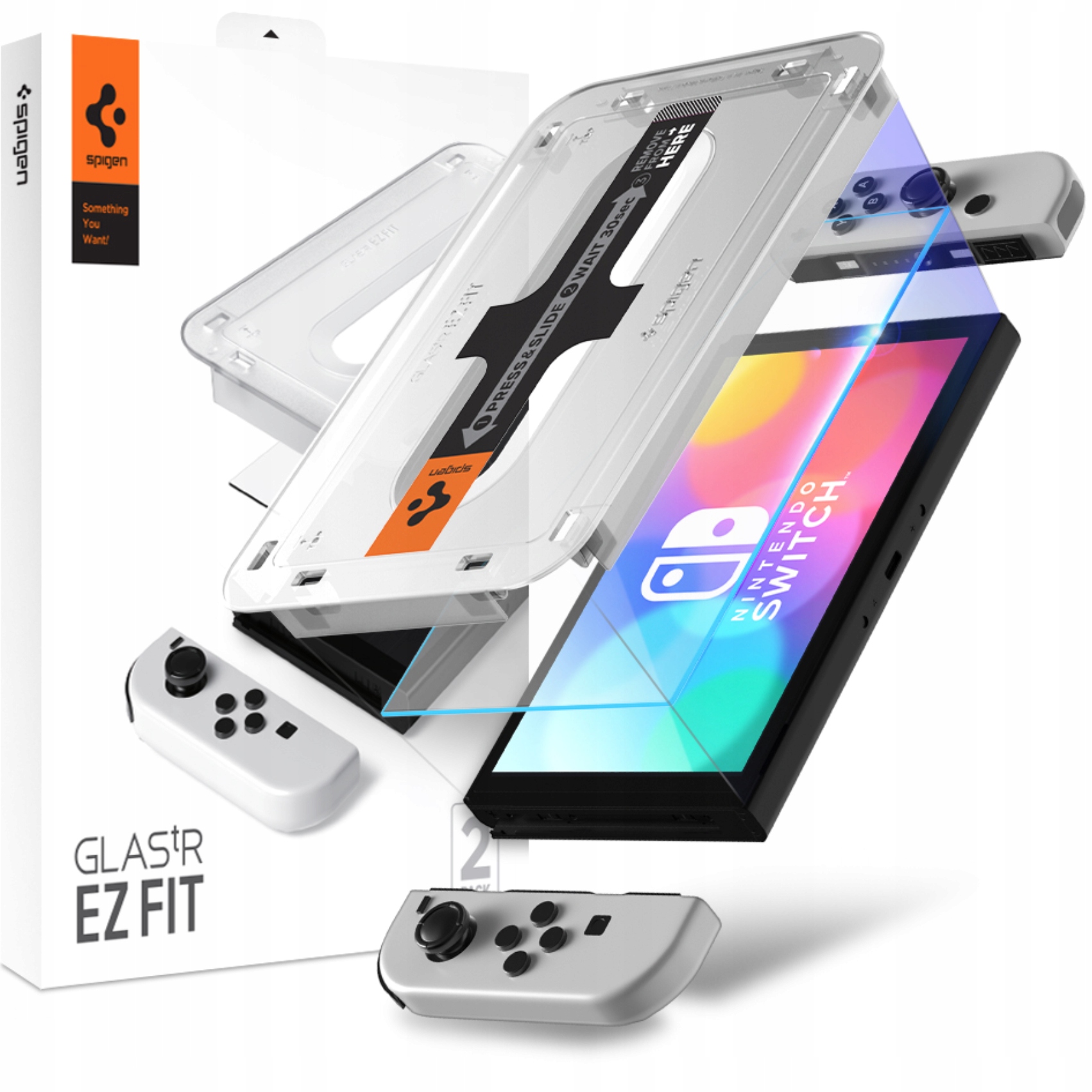 

2-PAK Spigen Szkło Do Switch Oled #ramka Montażowa