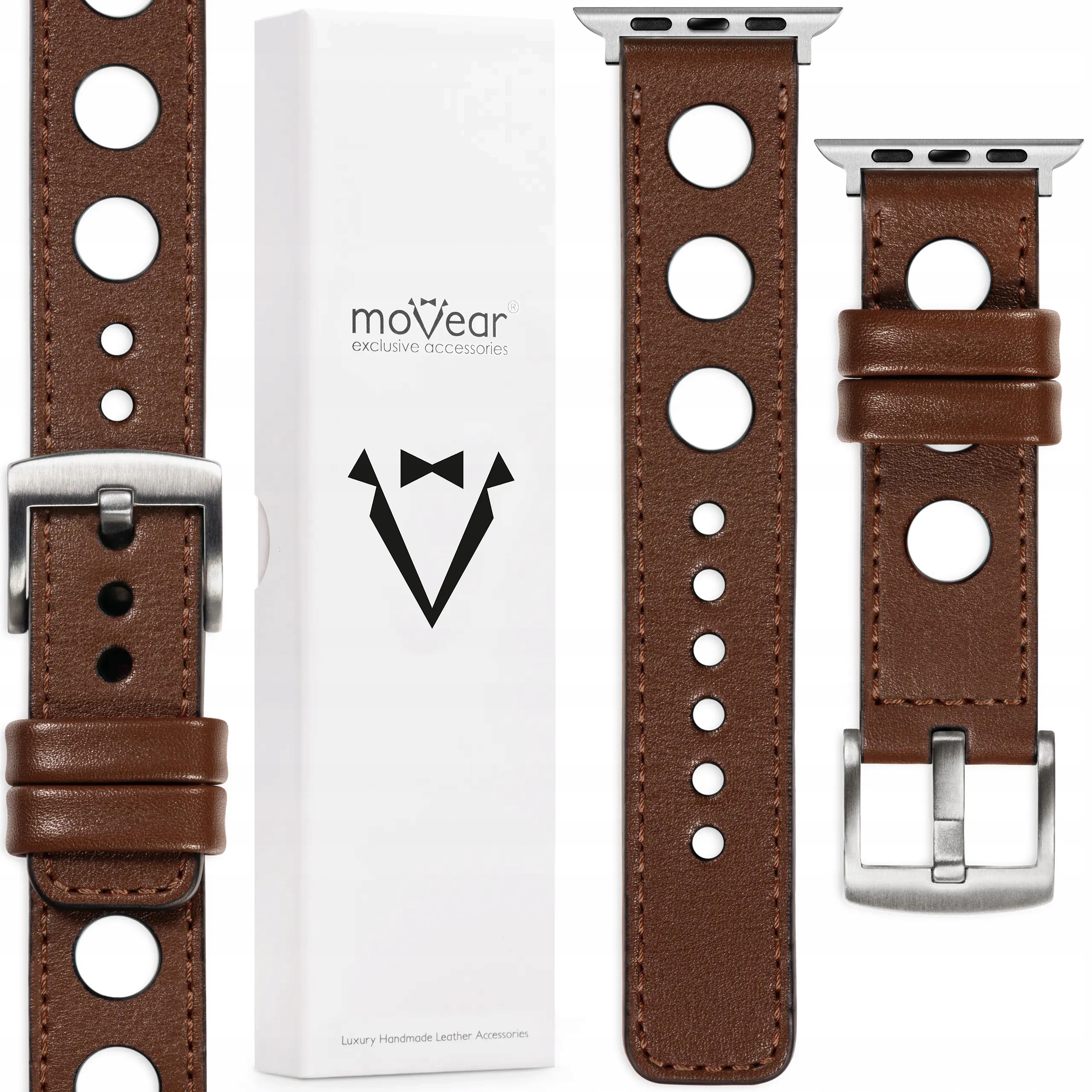 Pasek skórzany do Apple Watch Ultra 10 9 8 7 6 5 Se Premium Movear